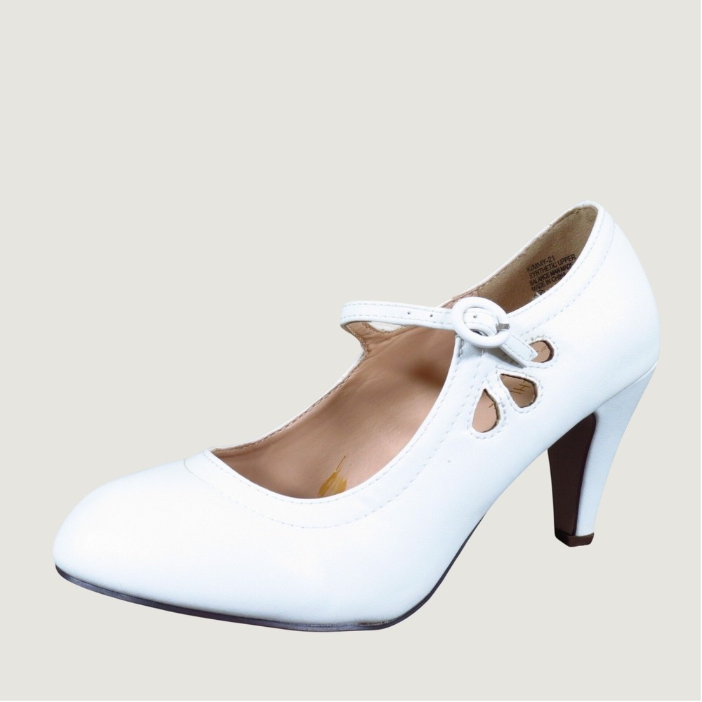 Chase + Chloe Kimmy-21 Women Mary Jane Pumps Size 8.5 Dress Wedding White Shoes
